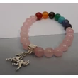 Ásvány karkötő, 7  csakra,csiszolt szemes+rózsakvarc