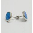 Ezüst fülsróf kerek,kék színű opállal