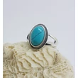Ezüst gyűrű türkiz ,antikolt,ovális 59-es