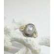 Ezüst gyűrű türkiz+markazit kő 53-as