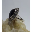 Ezüst gyűrű onix és markazit köves 51-es