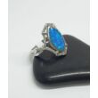 Ezüst gyűrű kék opállal és cirkóniával,56-os