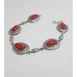 Ezüst és korall karkötő