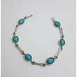 Ezüst karkötő ovális türkiz kövekkel ,antikolt 20 cm