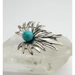 Ezüst kitűző türkiz kővel