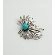 Ezüst kitűző türkiz kővel