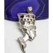 Ezüst Nefertiti medál,cirkónia kövekkel