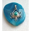 Ezüst LÓTUSZ medál rekonstruált türkiz kővel