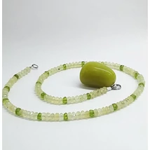 Prehnit+peridot nyaklánc 49 cm
