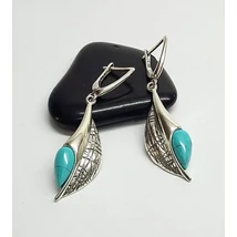 Ezüst fülbevaló türkenit kővel