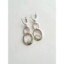 Ezüst fülbevaló fehér ulexit kővel