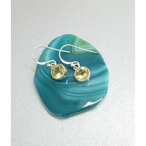 Ezüst csüngős fülbevaló CITRIN kővel(kis kerek)