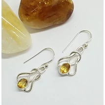 Ezüst fülbevaló citrin kővel