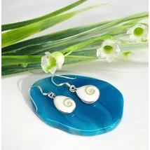 Ezüst fülbevaló "shiva csiga"