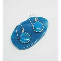 Ezüst+zománc fülbevaló