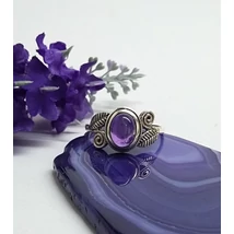 Ezüst női  gyűrű ametiszt 57-es