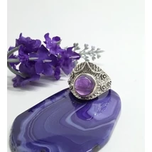 Ezüst női  gyűrű ametiszt 60--as