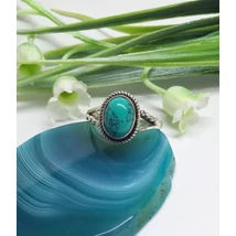 Ezüst gyűrű türkenit/howlit kővel 56-os