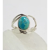 Ezüst női  gyűrű valódi türkiz  kővel 57-es