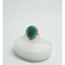 Ezüst női  gyűrű valódi türkiz  kővel 55-ös