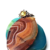 Ezüst gyűrű citrin kővel