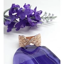 Ezüst aranyozott gyűrű 55-ös,cirkónia köves