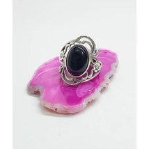 Ezüst gyűrű onix 57-es