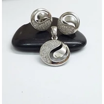 Ezüst szett jin-jang cirkóniás