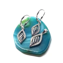 Ezüst fülbevaló+medál szett cirkónia kövekkel