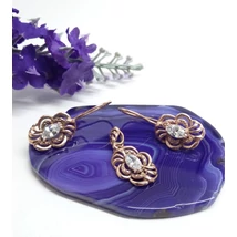 Ezüst aranyozott szett,fülbevaló+medál