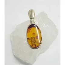 Ezüst +borostyán medál