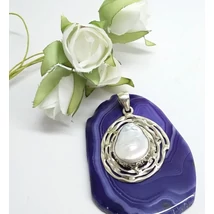 Ezüst medál barokk gyönggyel