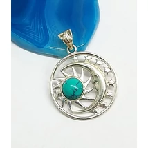 Ezüst türkenit medál,nap-hold-csillagok