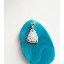 Ezüst medál nagy fehér cirkónia kővel