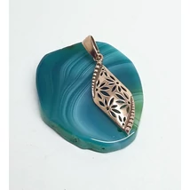 Ezüst aranyozott levél medál