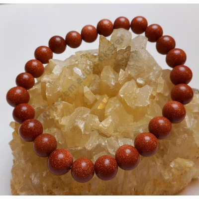 Ásvány karkötő,napkő 6mm-es kerek  szemek