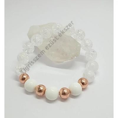 Karkötő kagylóhéj+hematit(rózsa gold)+hegyikristály