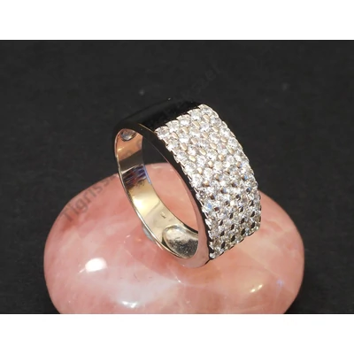 Ezüst gyűrű ,női,  fehér cirkóniával  60-as