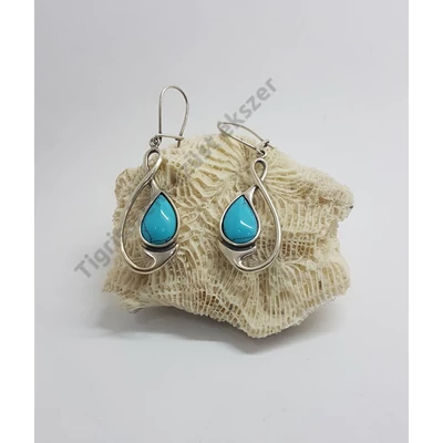 Ezüst csüngős fülbevaló TÜRKIZ