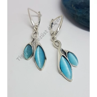 Ezüst fülbevaló ULEXIT kővel