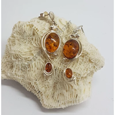 Ezüst fülbevaló 2 db BOROSTYÁNNAL