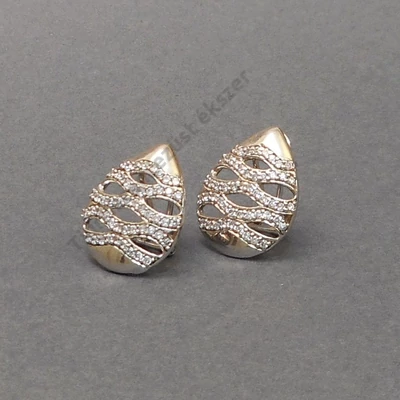 Ezüst fülbevaló csepp forma