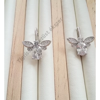 Ezüst fülbevaló cirkónia kővel