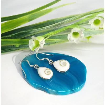 Ezüst fülbevaló "shiva csiga"