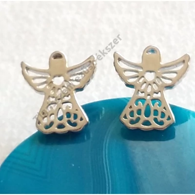 Ezüst fülbevaló angyal