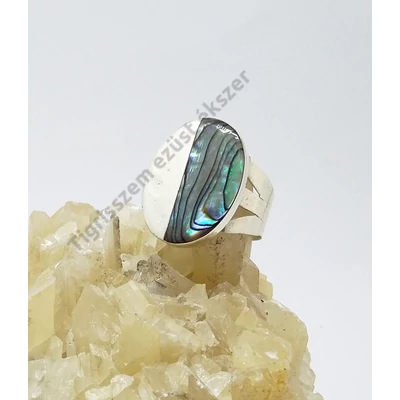 Ezüst  gyűrű páva kagylóval 60-as