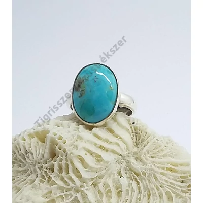 Ezüst gyűrű VALÓDI TÜRKIZ kővel 58-as,KÉZZEL KÉSZÜLT!