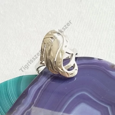 Ezüst női  gyűrű hullámvonalas.54-es