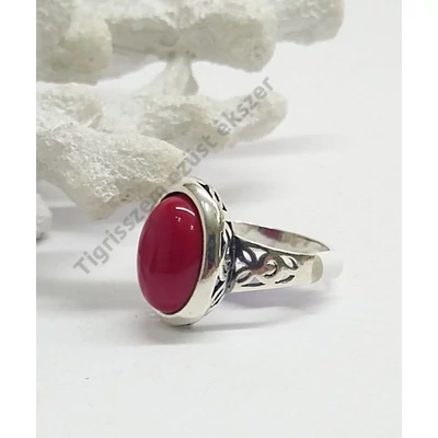 Ezüst korall gyűrű 61-es
