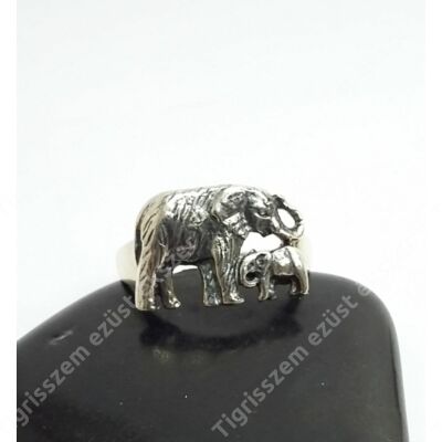 Ezüst női gyűrű elefántos 55-ös